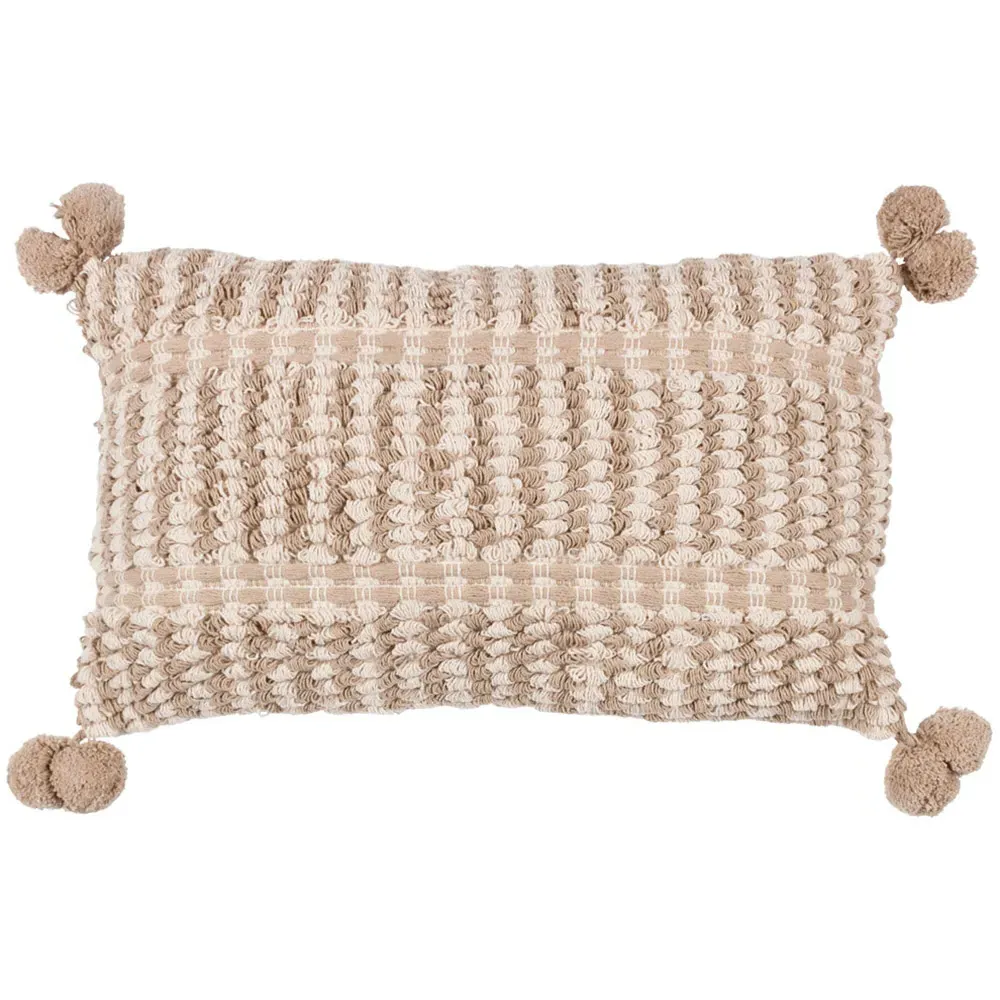 Ayaan Woven Tufted Cushion - Cream, Cotton