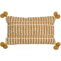 Ayaan Woven Tufted Cushion - Mustard, Cotton