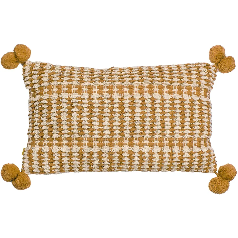 Ayaan Woven Tufted Cushion - Mustard, Cotton image