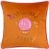 Bad Witch Vibes Pumpkin Velvet Piped Cushion - Orange, Velvet