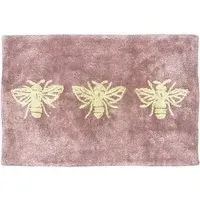 Bee Deco Cotton Anti-Slip Bath Mat - Pink