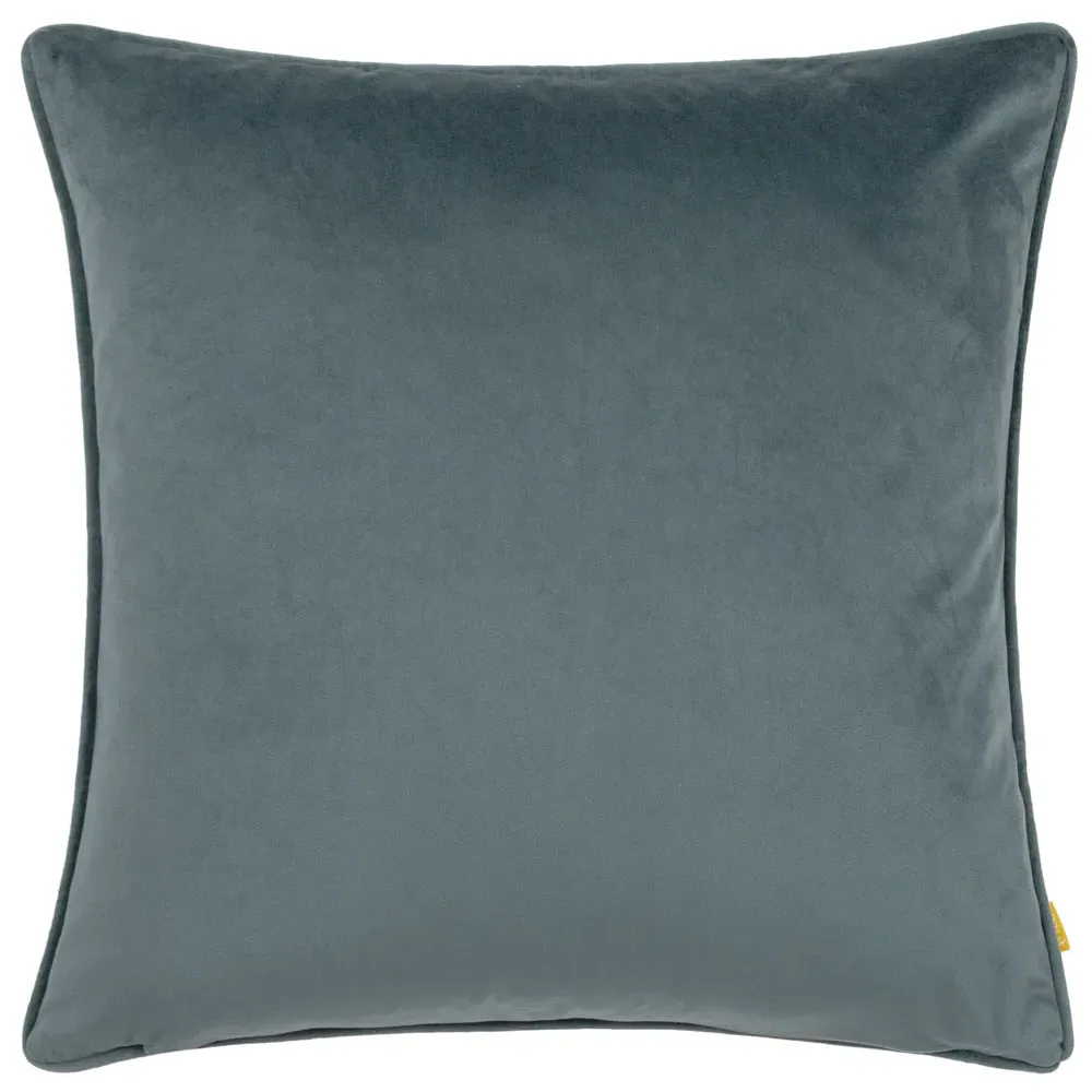 Bee Deco Geometric Cushion - Blue, Velvet