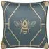 Bee Deco Geometric Cushion - Blue, Velvet