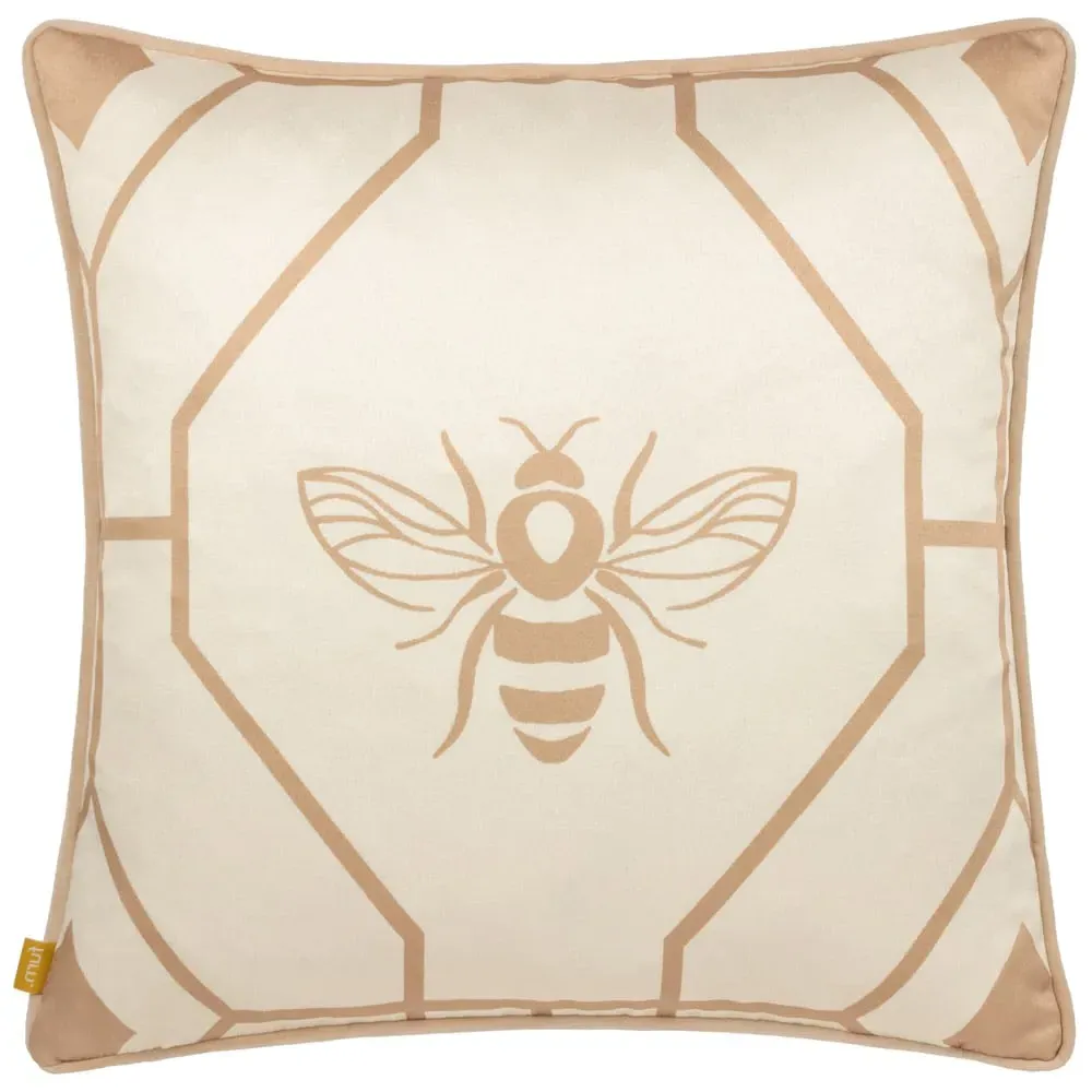 Bee Deco Geometric Cushion - Champagne image