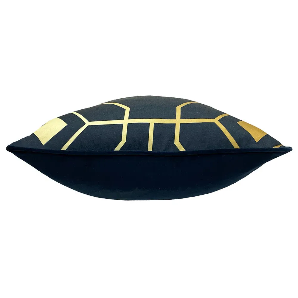 Bee Deco Geometric Cushion - Navy, Velvet