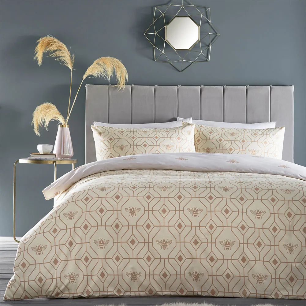Bee Deco Single Duvet Set - Champagne