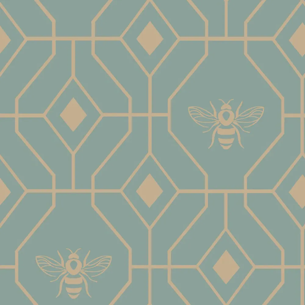 Bee Deco Single Duvet Set - Eau De Nil