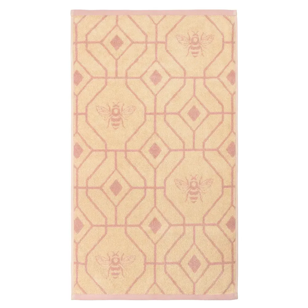 Bee Deco Turkish Cotton Jacquard Hand Towel - Blush
