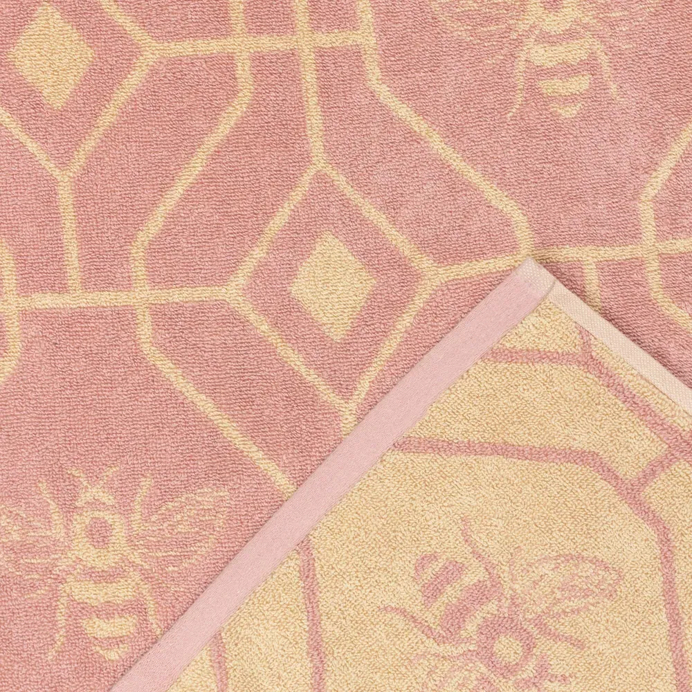 Bee Deco Turkish Cotton Jacquard Hand Towel - Blush