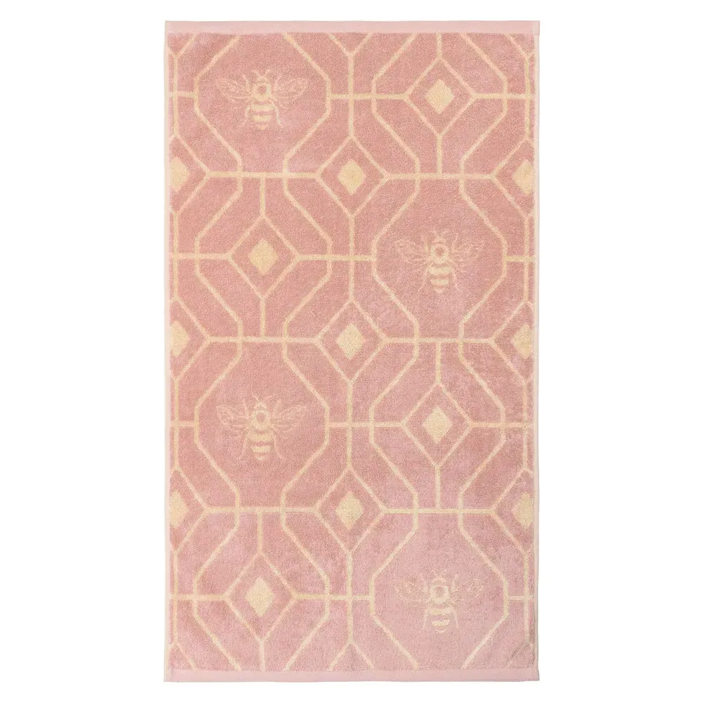 Bee Deco Turkish Cotton Jacquard Towel Set of 4 - Blush