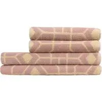 Bee Deco Turkish Cotton Jacquard Towel Set of 4 - Blush