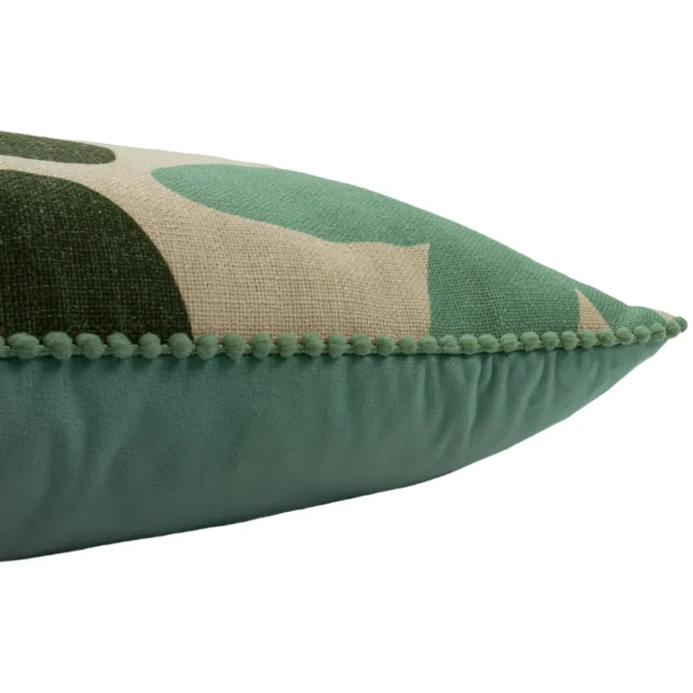 Blume Floral Cushion - Cream, Velvet