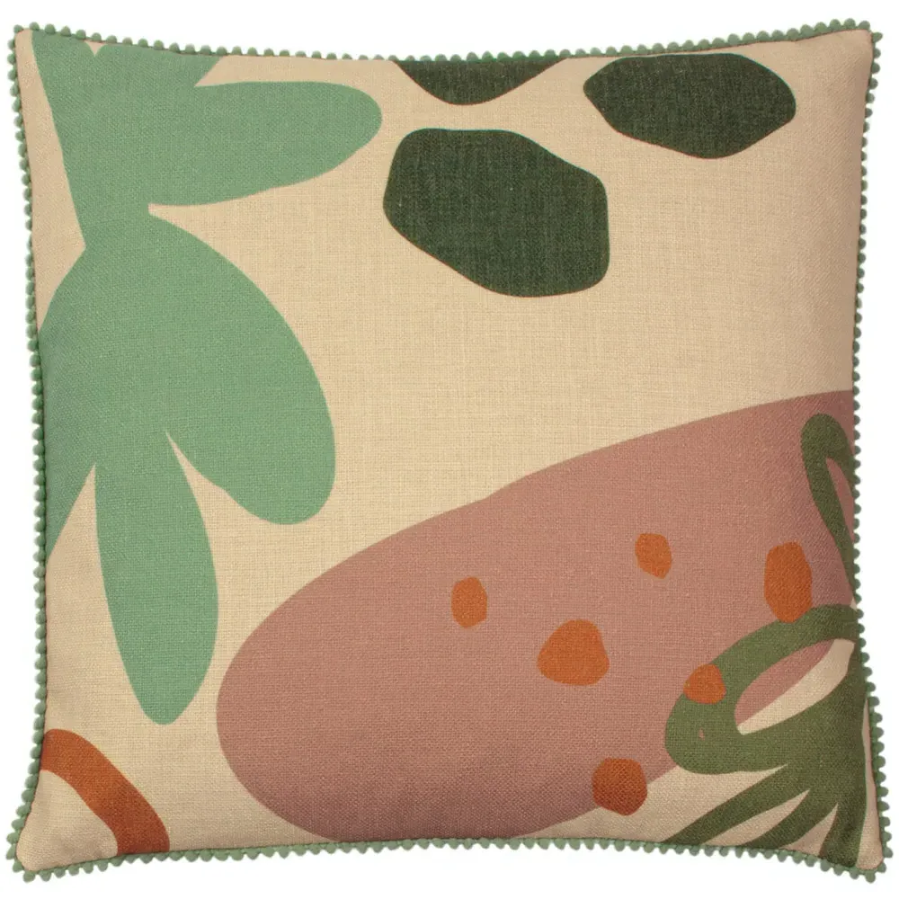 Blume Floral Cushion - Cream, Velvet image