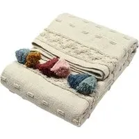 Boho Woven Tasselled Throw - Multi