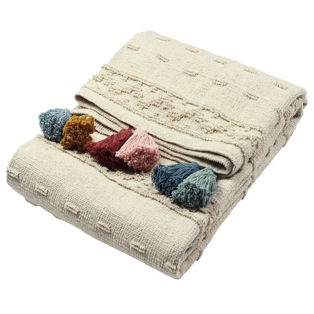 Boho Woven Tasselled Throw - Multi image