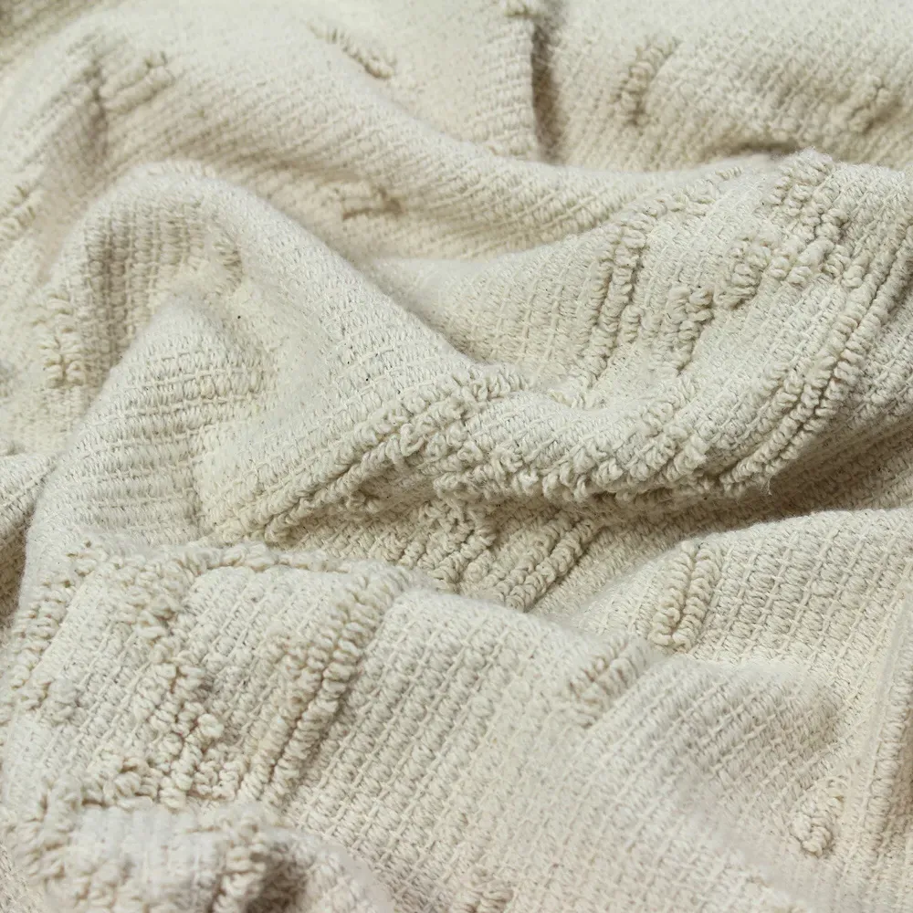 Boho Woven Tasselled Throw - Ochre