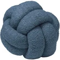 Boucle Knot Fleece Cushion - Blue