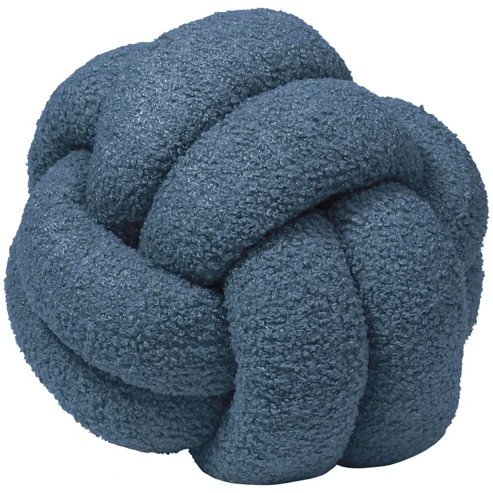 Boucle Knot Fleece Cushion - Blue image