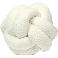 Boucle Knot Fleece Cushion - Cream