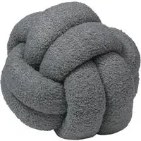 Boucle Knot Fleece Cushion - Grey