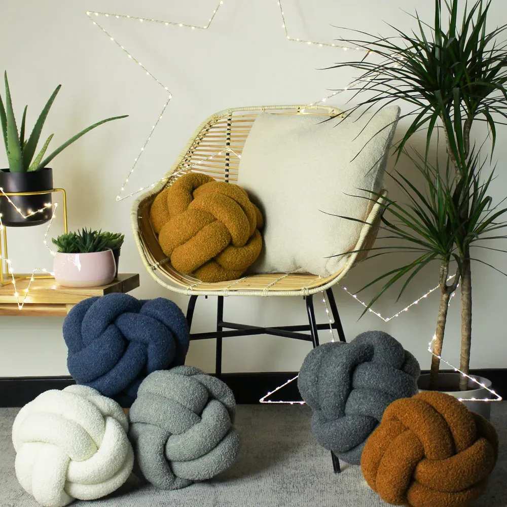 Boucle Knot Fleece Cushion - Multi
