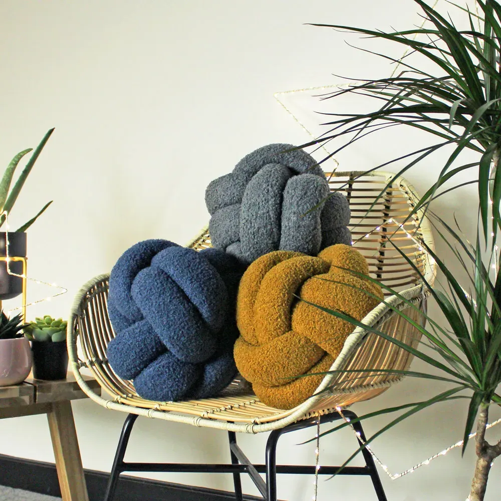 Boucle Knot Fleece Cushion - Multi