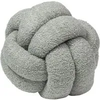 Boucle Knot Fleece Cushion - Silver