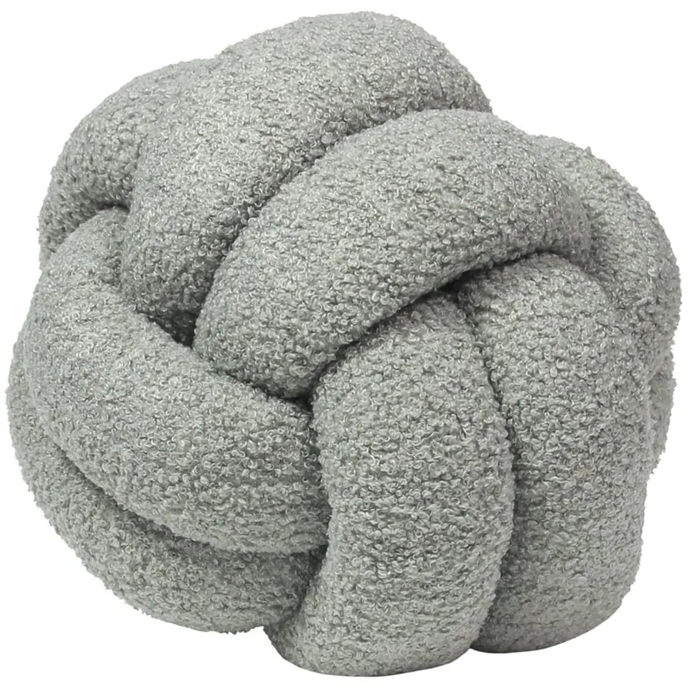 Boucle Knot Fleece Cushion - Silver