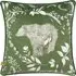 Buckthorn Green Bear Velvet Piped Cushion - Green, Velvet