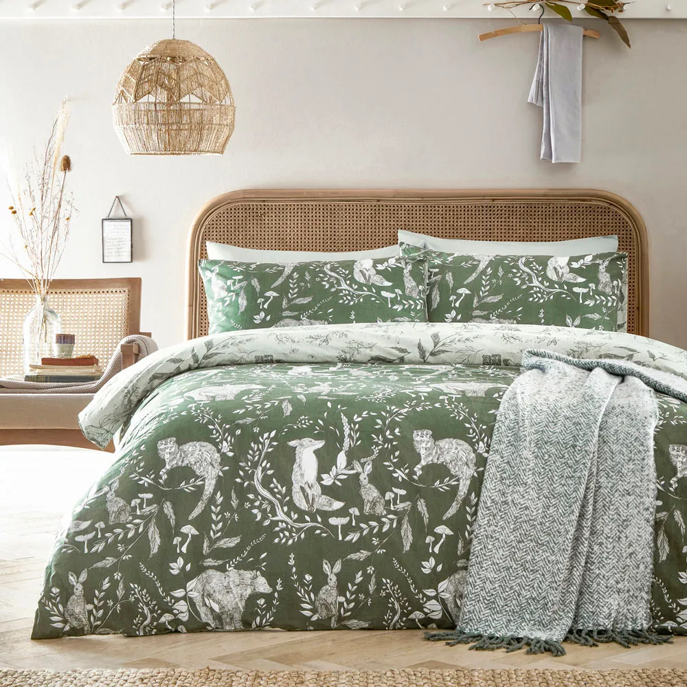 Buckthorn Woodland Super King Duvet Set - Green