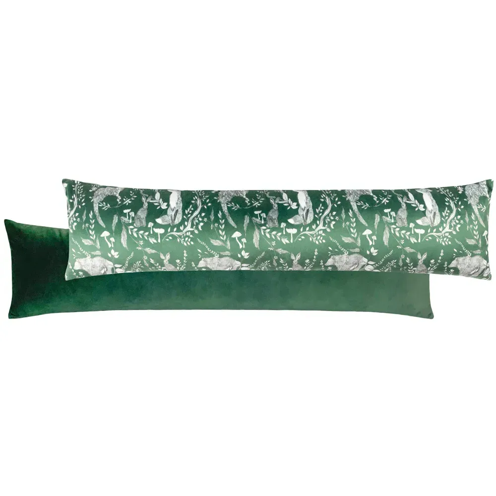 Buckthorn Woodland Velvet Draught Excluder - Green