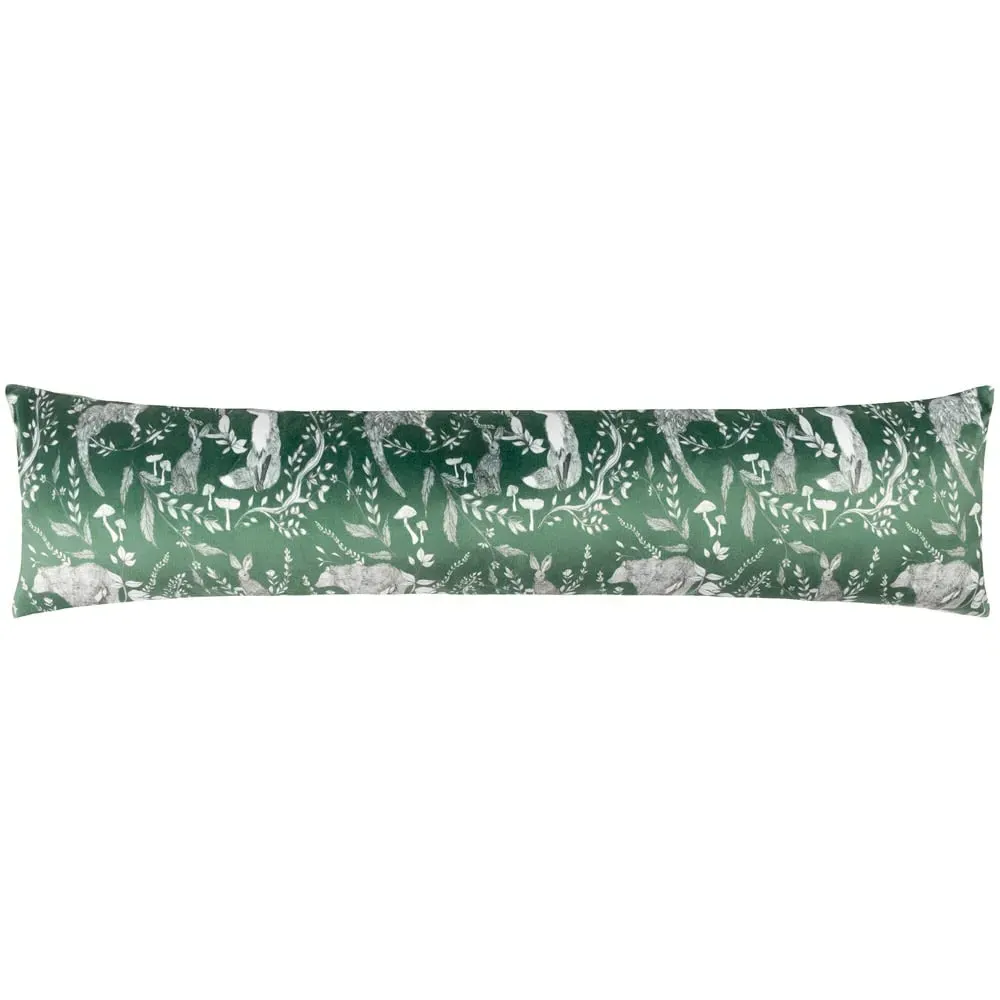 Buckthorn Woodland Velvet Draught Excluder - Green