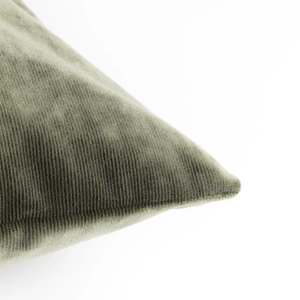 Camden Cushion - Green, Micro Cord Velvet