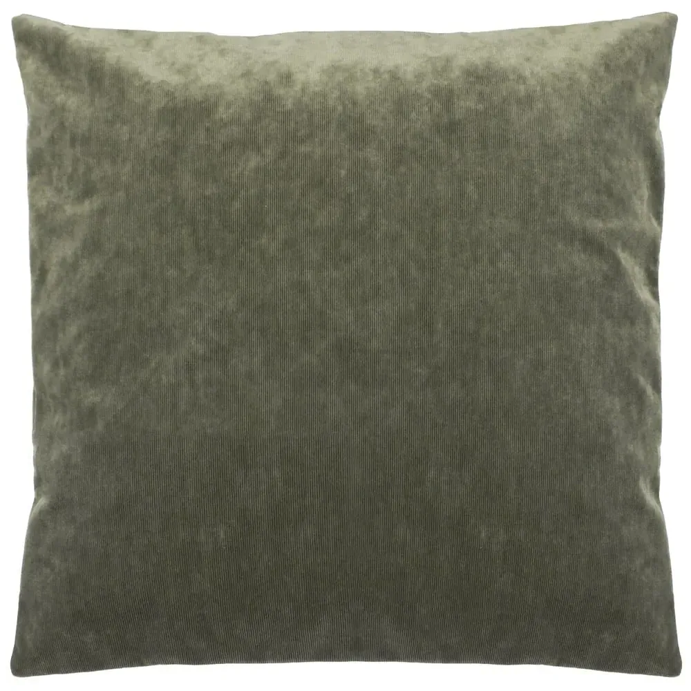 Camden Cushion - Green, Micro Cord Velvet