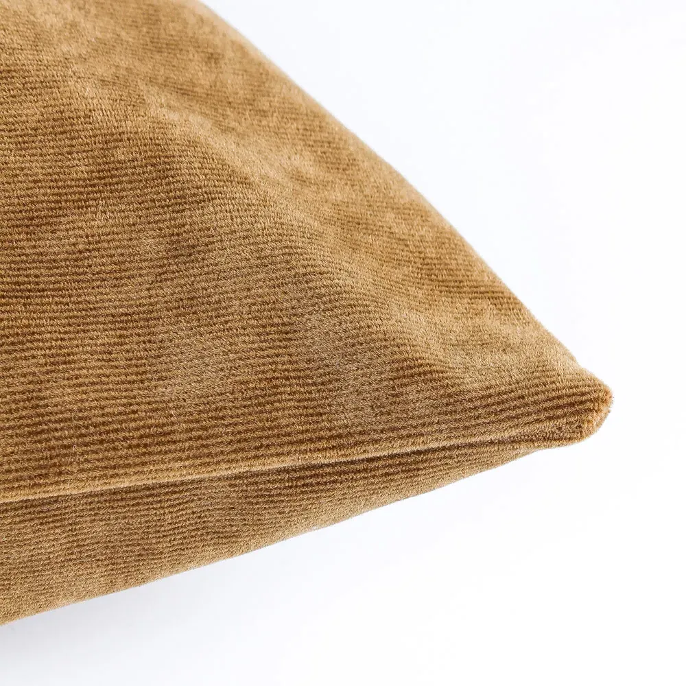 Camden Cushion - Tan, Micro Cord Velvet