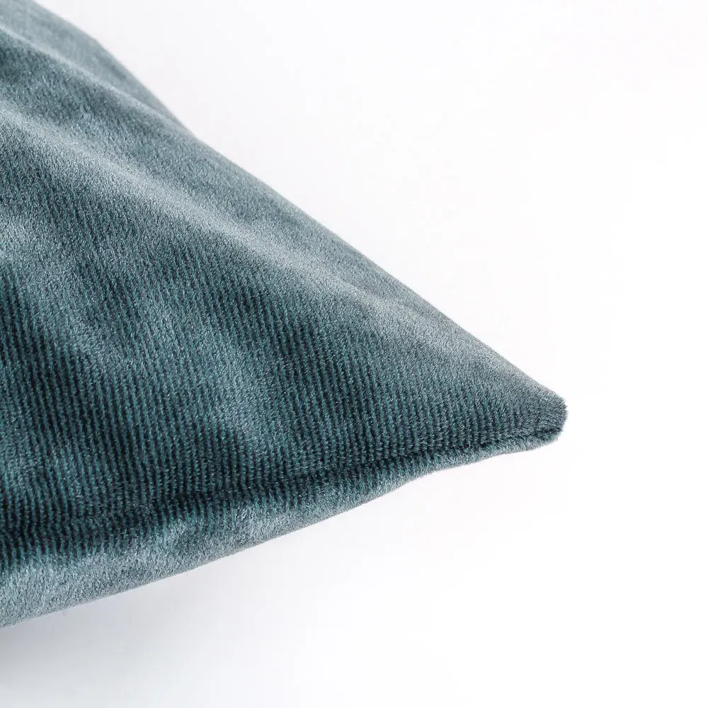 Camden Rectangular Cushion - Blue, Micro Cord Velvet
