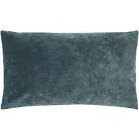 Camden Rectangular Cushion - Blue, Micro Cord Velvet