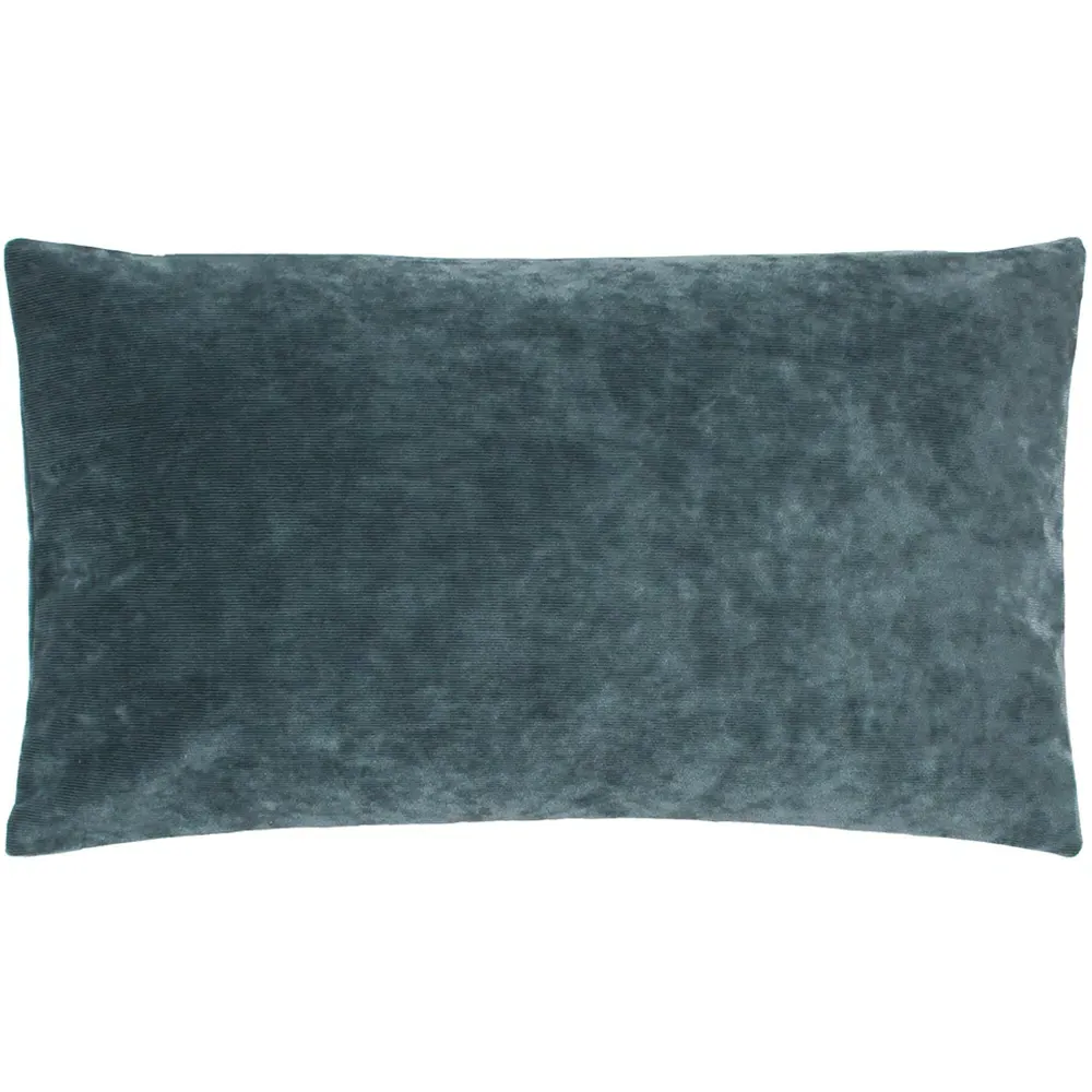Camden Rectangular Cushion - Blue, Micro Cord Velvet image
