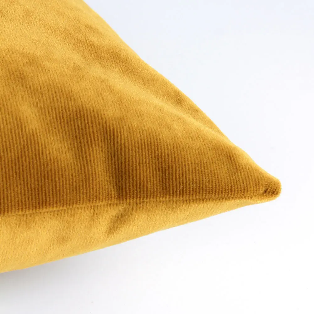 Camden Rectangular Cushion - Mustard, Micro Cord Velvet