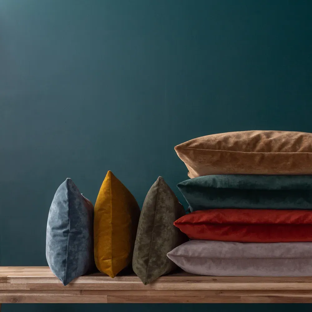 Camden Rectangular Cushion - Mustard, Micro Cord Velvet