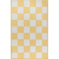 Checkerboard Recycled Outdoor Rug - Yellow