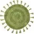 Circle Tassel Anti-Slip Bath Mat - Green, Cotton