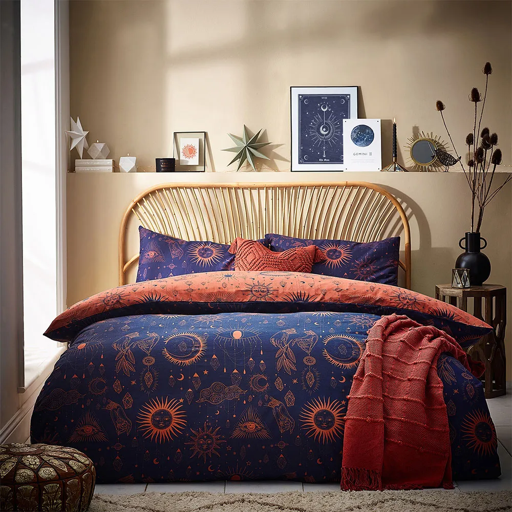 Constellation Celestial Super King Duvet Set - Bronze and Navy