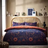 Constellation Celestial Super King Duvet Set - Bronze and Navy