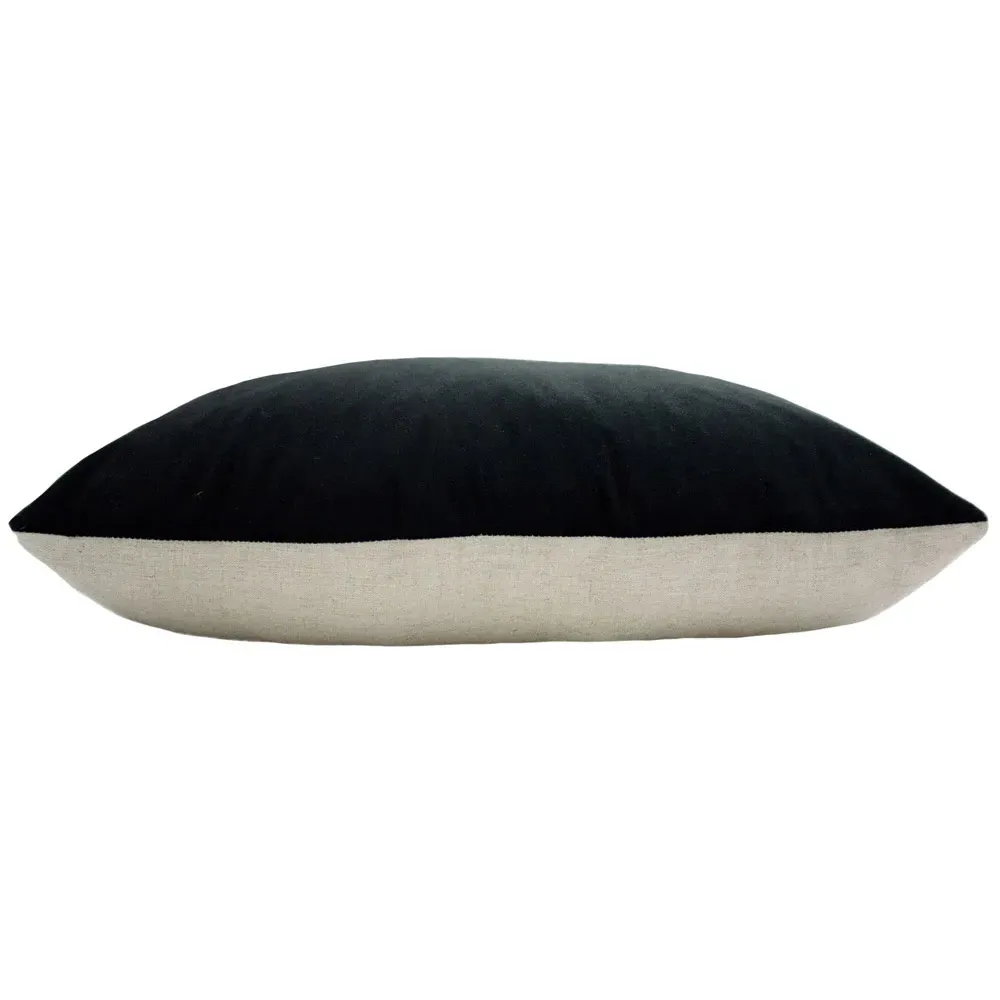 Contra Oblong Cushion - Black, Velvet