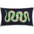 Coral Snake Embroidered Cushion - Green