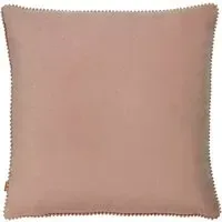 Cosmo Square Velvet Cushion with Pom-Pom Trim - Blush
