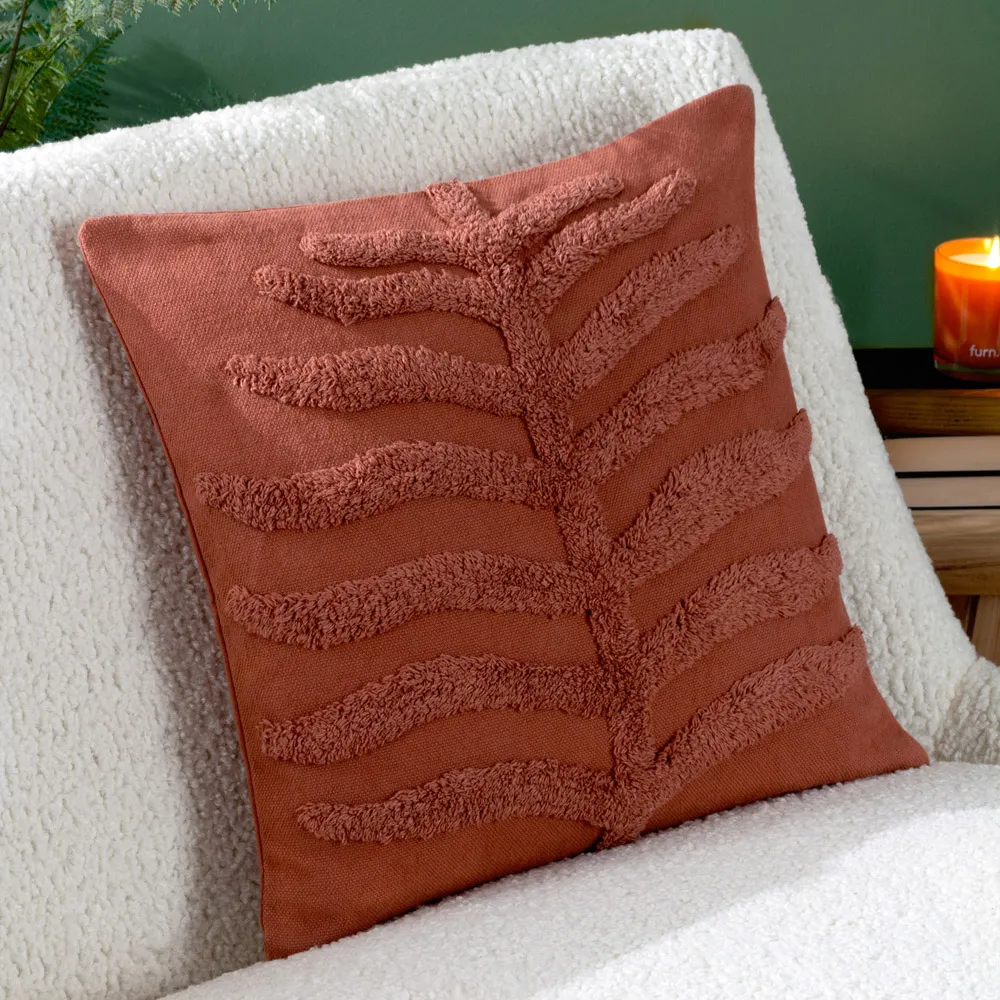 Dakota Tufted Cushion - Brown, Cotton