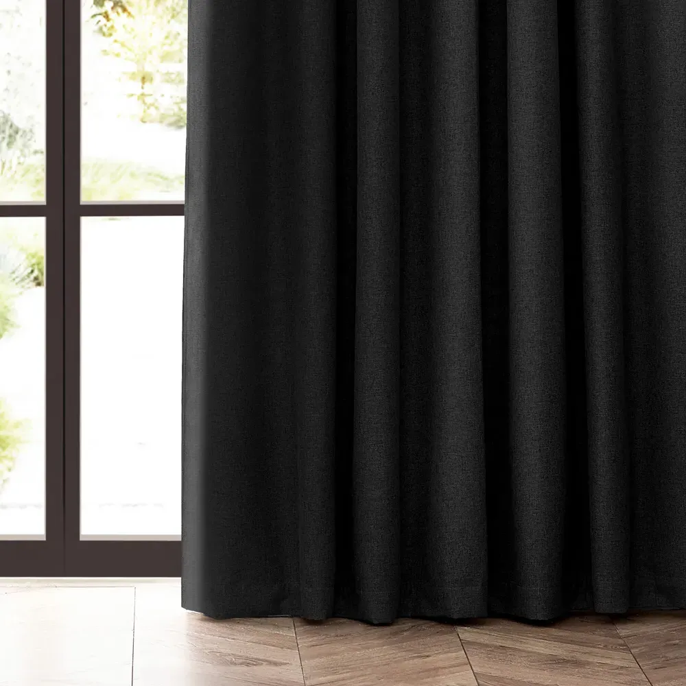 Dawn Blackout Pencil Pleat Curtains - Black