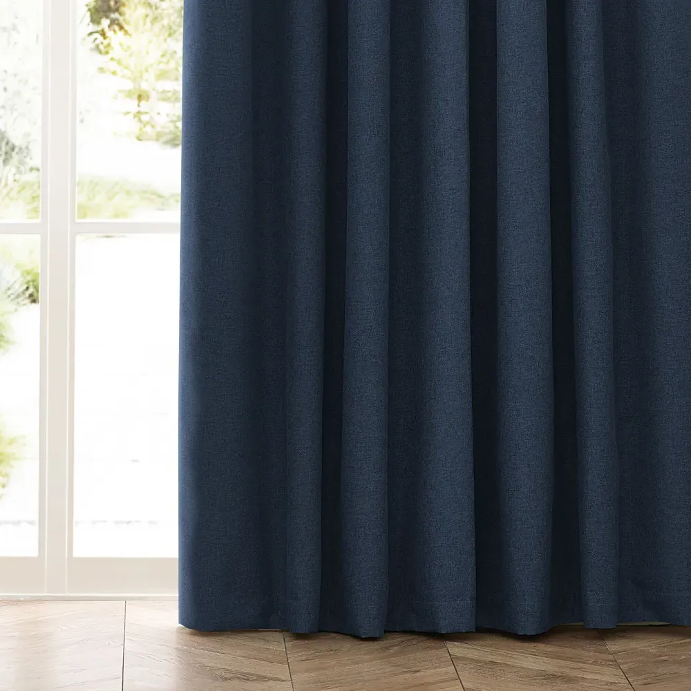 Dawn Blackout Pencil Pleat Curtains - Blue